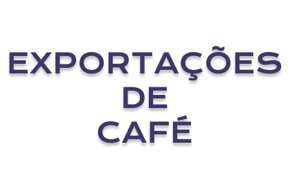imagem branca com letras escuras escrito Exportações de café