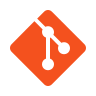 ícone do git laranja com a representação de um branch